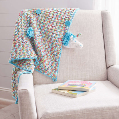 Red Heart Unicorn Crochet Baby Blanket Crochet Blanket made in Red Heart Baby Hugs Medium Yarn