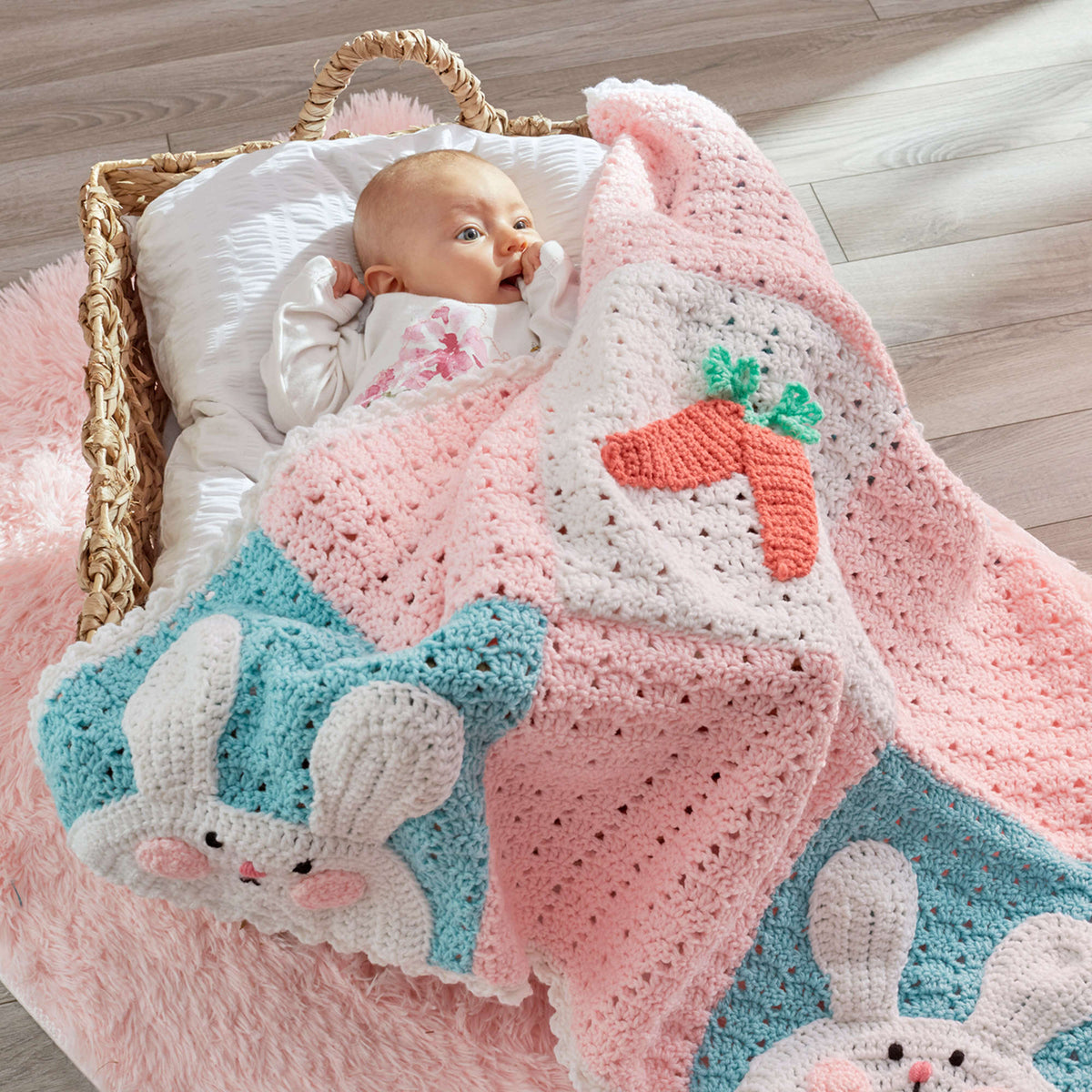 Crochet Blanket made in Red Heart Baby Hugs Medium Yarn