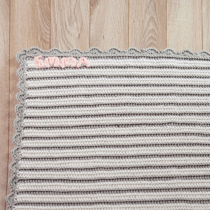 Red Heart Personalized Crochet Baby Blanket Crochet Blanket made in Red Heart Baby Hugs Medium Yarn