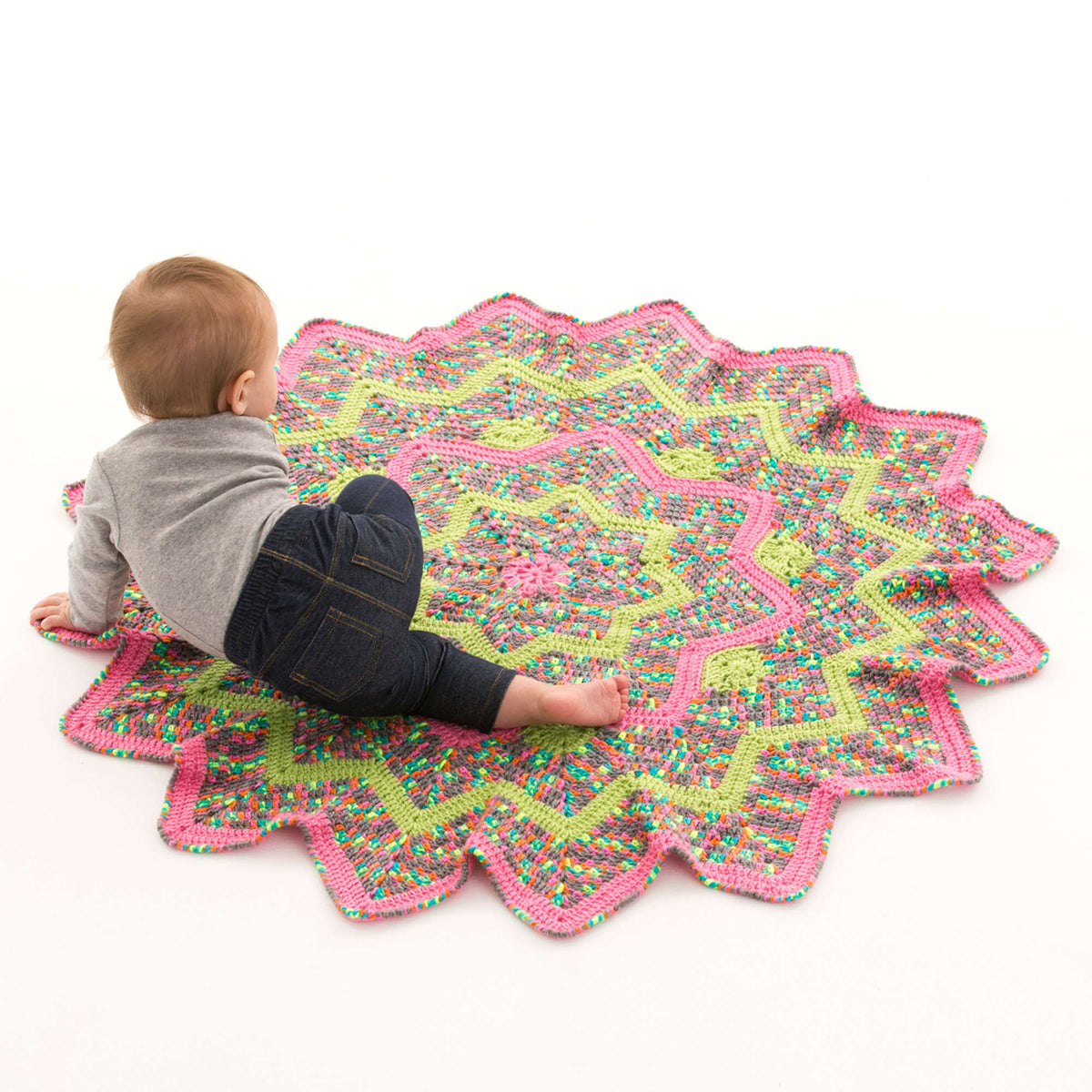 Crochet Blanket made in Red Heart Gumdrop Yarn