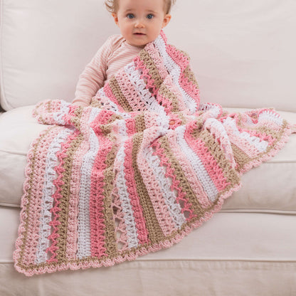 Red Heart Be My Crochet Baby Blanket Crochet Blanket made in Red Heart Crème de la Crème Yarn