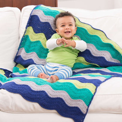 Red Heart Rock Your Crochet Baby Blanket Crochet Blanket made in Red Heart Crème de la Crème Yarn