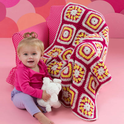 Red Heart Bright Eyes Crochet Baby Blanket Crochet Blanket made in Red Heart With Love Yarn