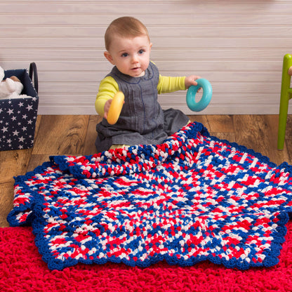 Red Heart Patriotic Hexagon Crochet Baby Blanket Crochet Blanket made in Red Heart Super Saver Yarn