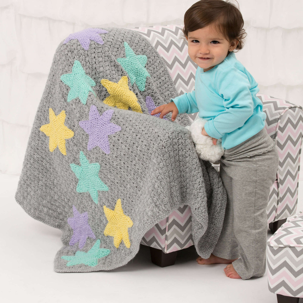 Crochet Blanket made in Red Heart Anne Geddes Baby Yarn