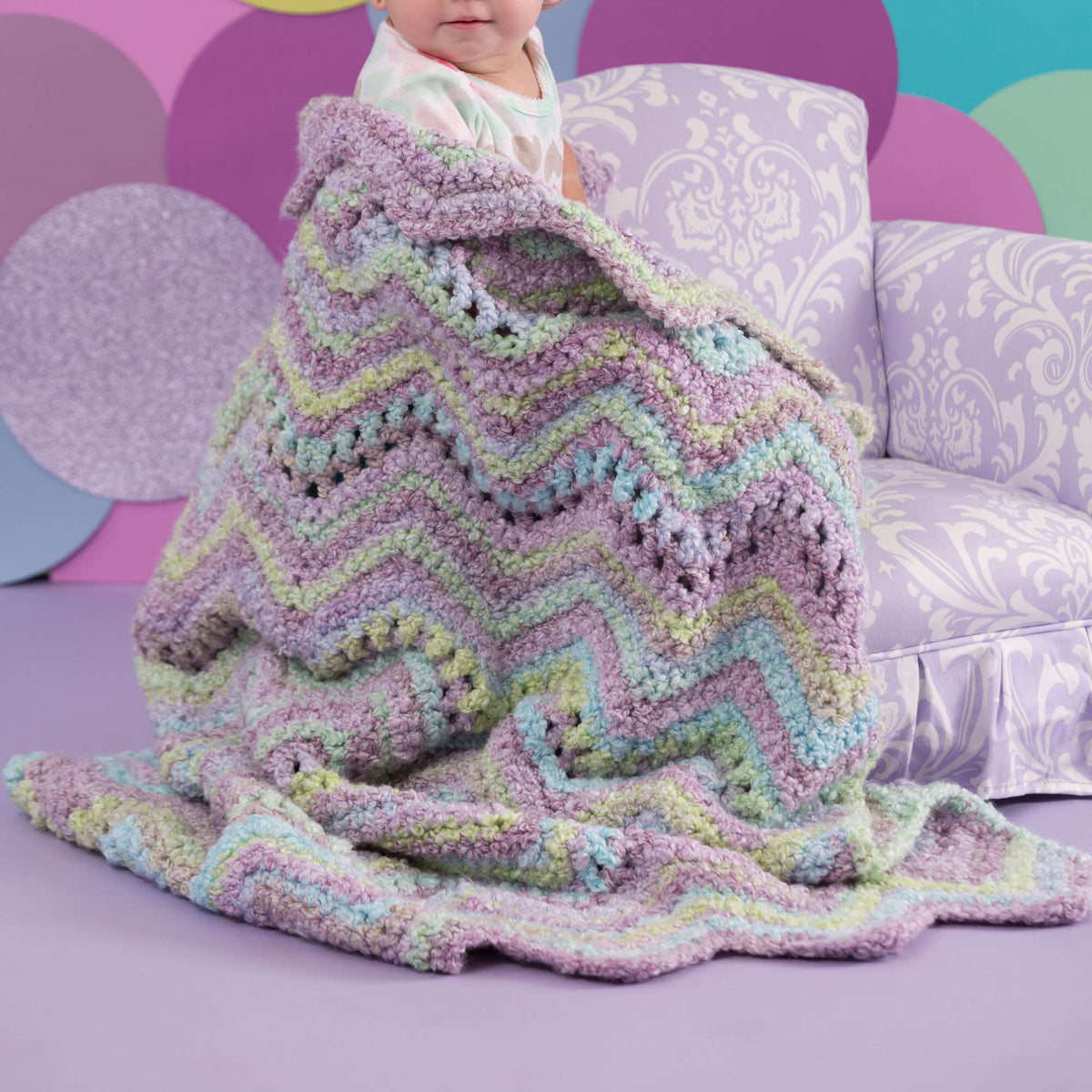 Crochet Blanket made in Red Heart Snuggle Bunny Yarn