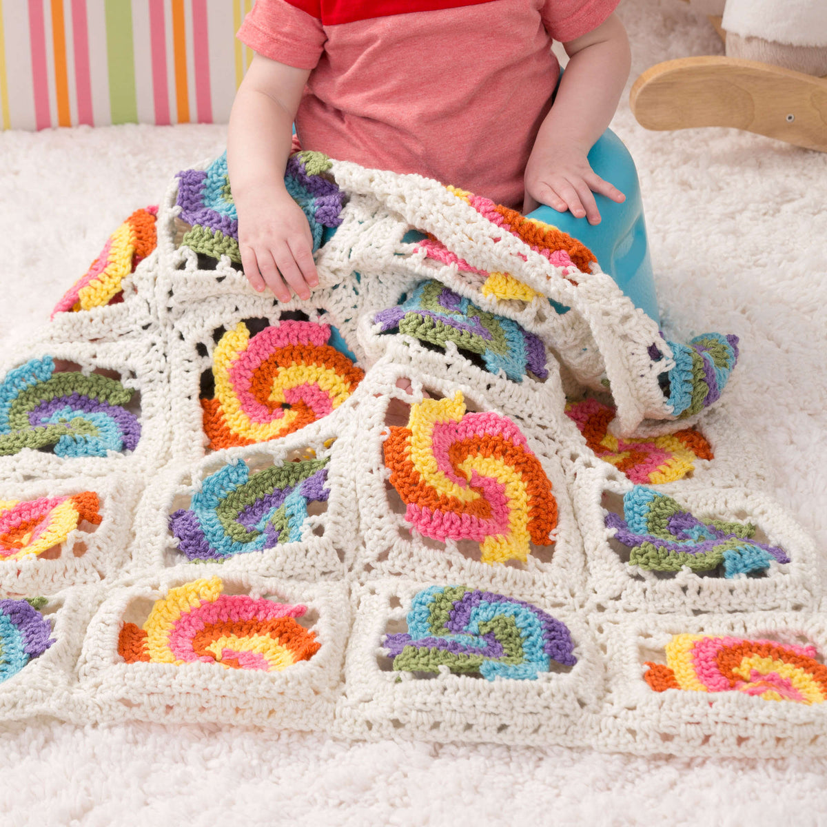 Crochet Blanket made in Red Heart With Love Yarn