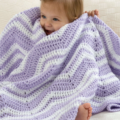 Red Heart Fuzzy Ripple Crochet Baby Blanket Crochet Blanket made in Red Heart Plush Baby","Soft Baby Steps Yarn