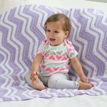 Red Heart Fuzzy Ripple Crochet Baby Blanket Crochet Blanket made in Red Heart Plush Baby","Soft Baby Steps Yarn