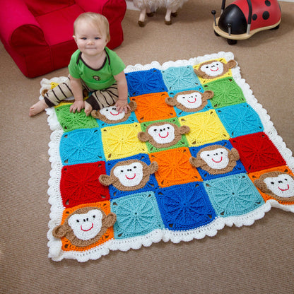 Red Heart Monkey Around Crochet Baby Blanket Crochet Blanket made in Red Heart Super Saver Yarn