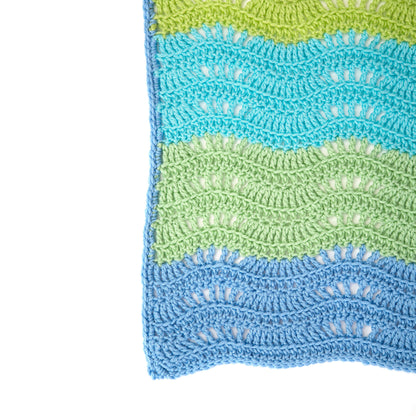 Red Heart Crochet Cool Breeze Baby Ripple Blanket Crochet Blanket made in Red Heart Soft Baby Steps Yarn