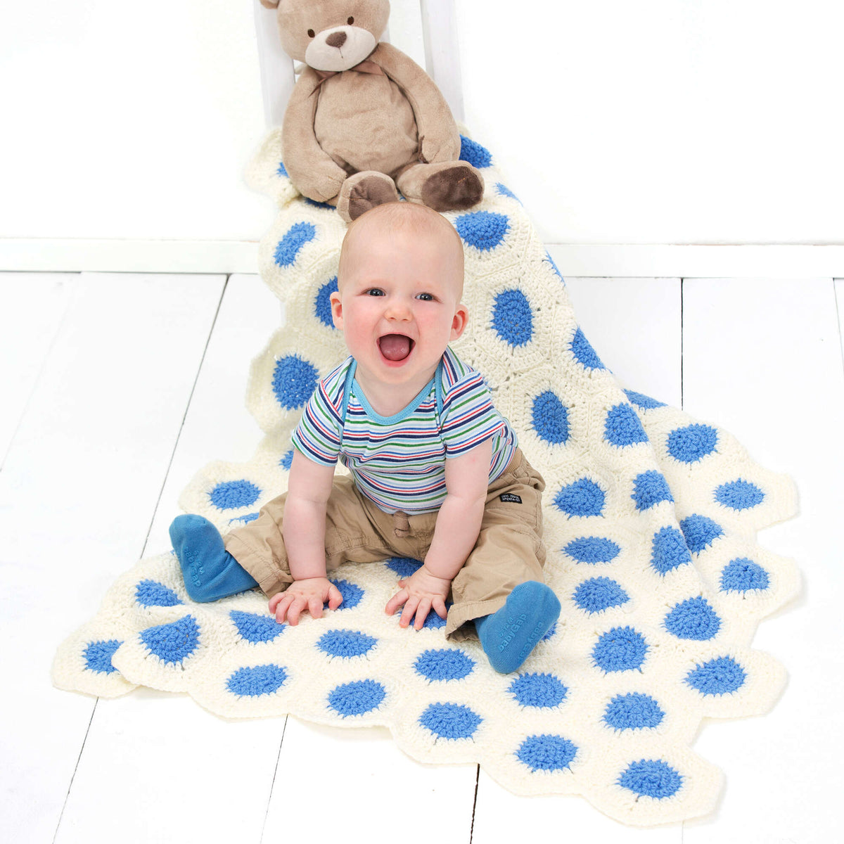 Crochet Blanket made in Red Heart Designer Sport yarn