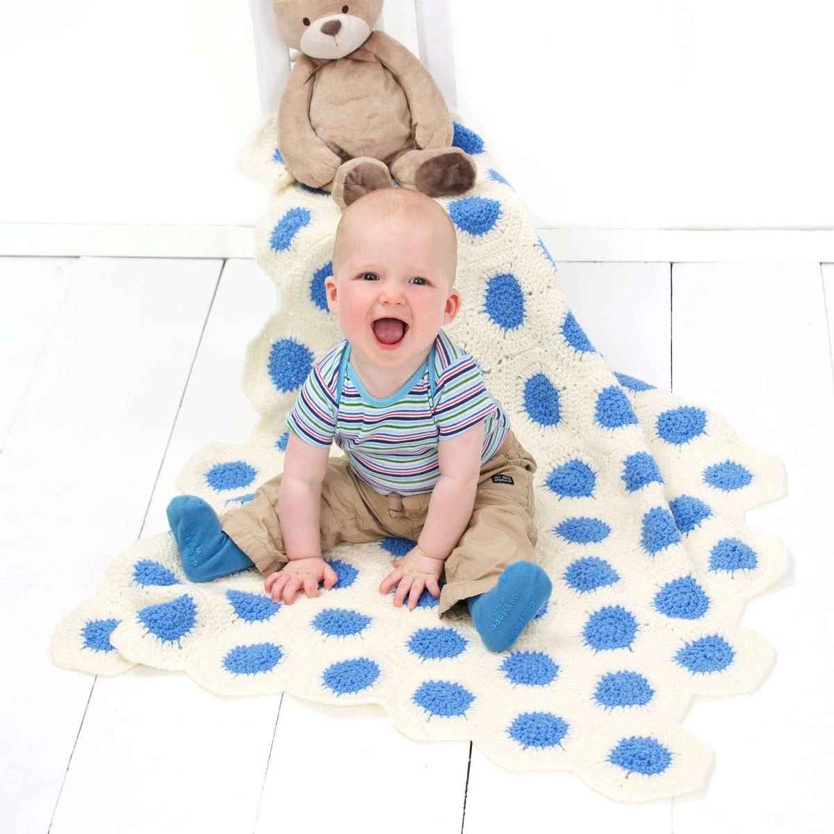 Crochet Blanket made in Red Heart Designer Sport yarn