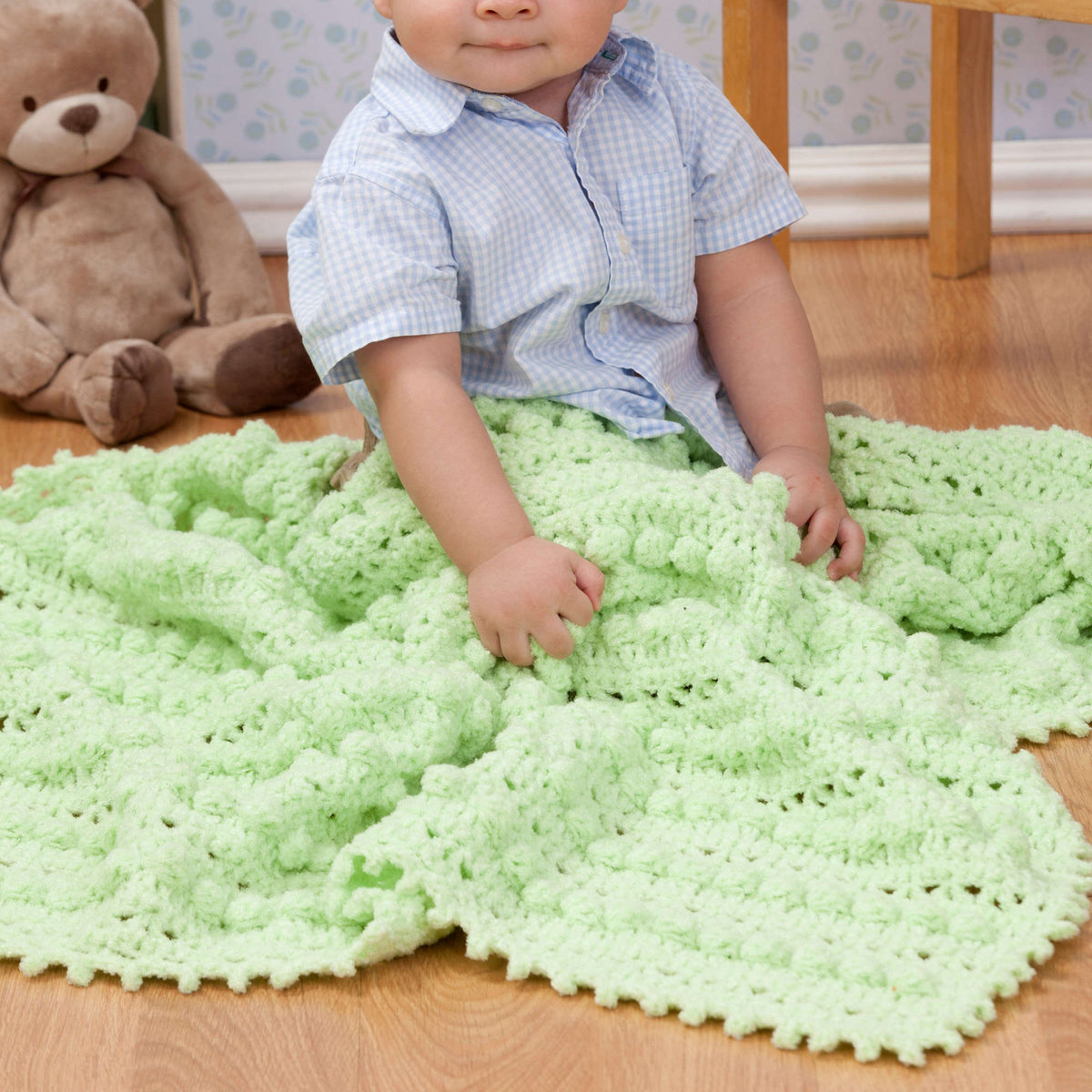 Crochet Blanket made in Red Heart Plush Baby Yarn
