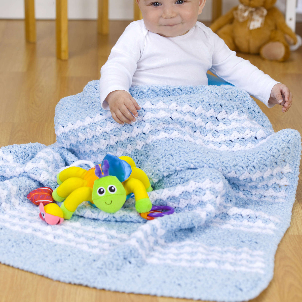 Crochet Blanket made in Red Heart Plush Baby Yarn