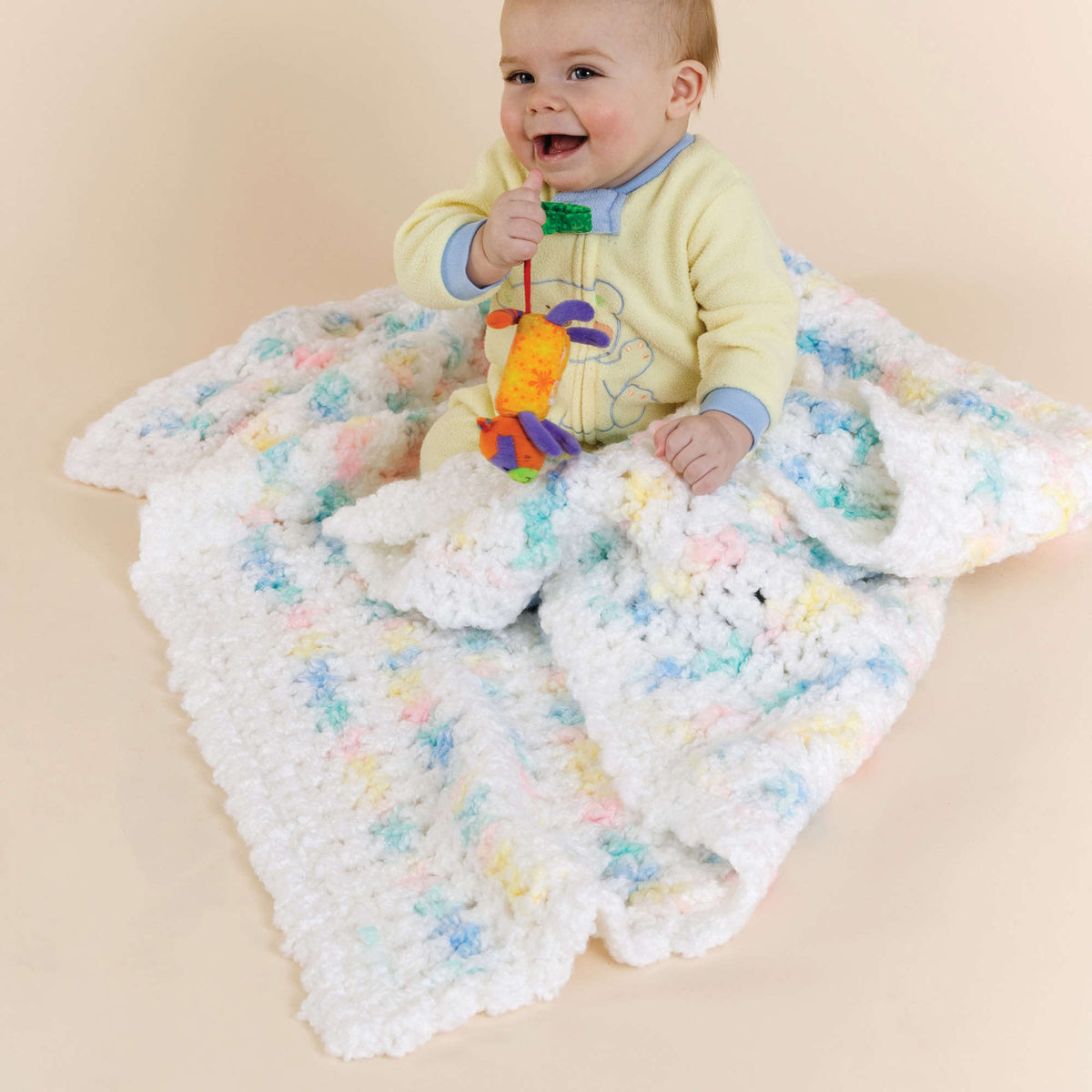 Crochet Blanket made in Red Heart Baby Clouds Yarn