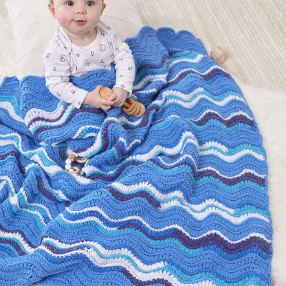 Red Heart Ridged Ripples Crochet Baby Blanket Crochet Blanket made in Red Heart Bunches of Hugs Yarn