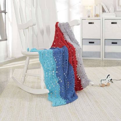 Red Heart One-Ball Gentle Ripple Crochet Baby Blanket Crochet Blanket made in Red Heart Fleece Hugs Yarn