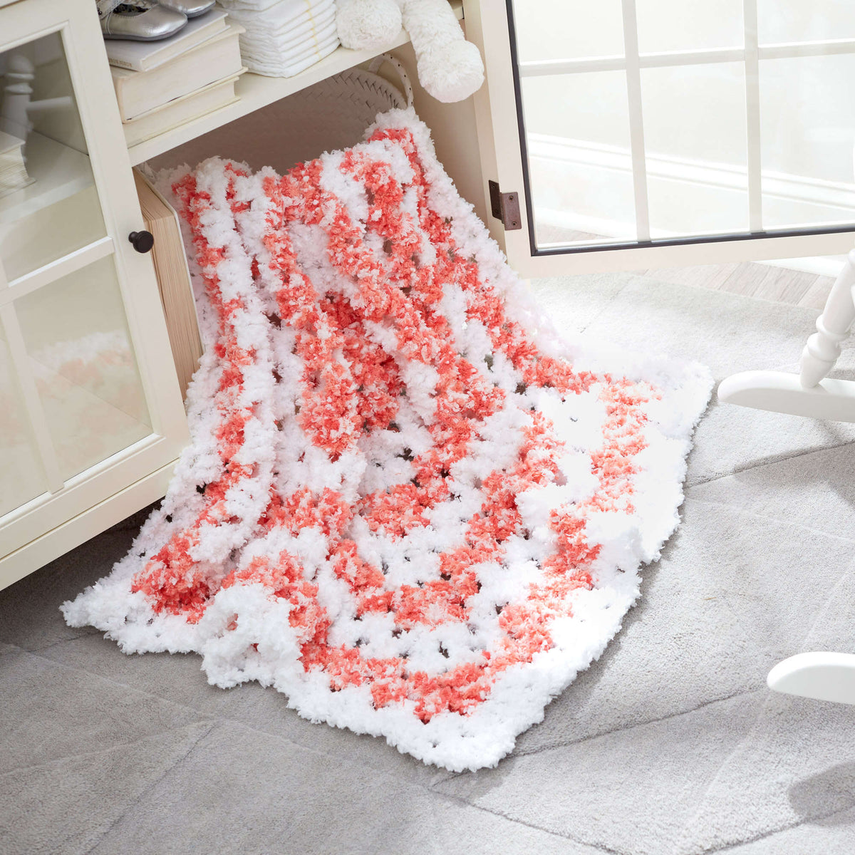 Crochet Blanket made in Red Heart Bear Hugs Yarn