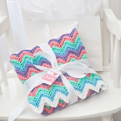 Red Heart Rippling Rickrack Rainbow Crochet Blanket Crochet Blanket made in Red Heart Baby Hugs Medium Yarn