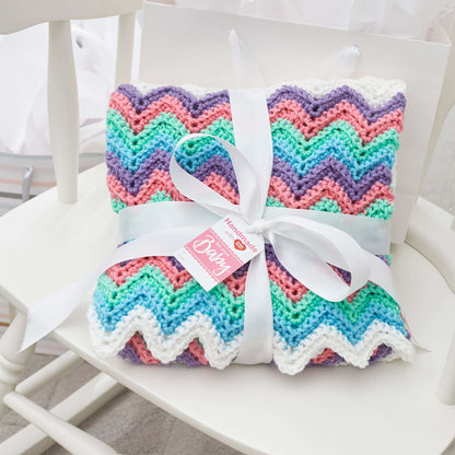 Red Heart Rippling Rickrack Rainbow Crochet Blanket Crochet Blanket made in Red Heart Baby Hugs Medium Yarn