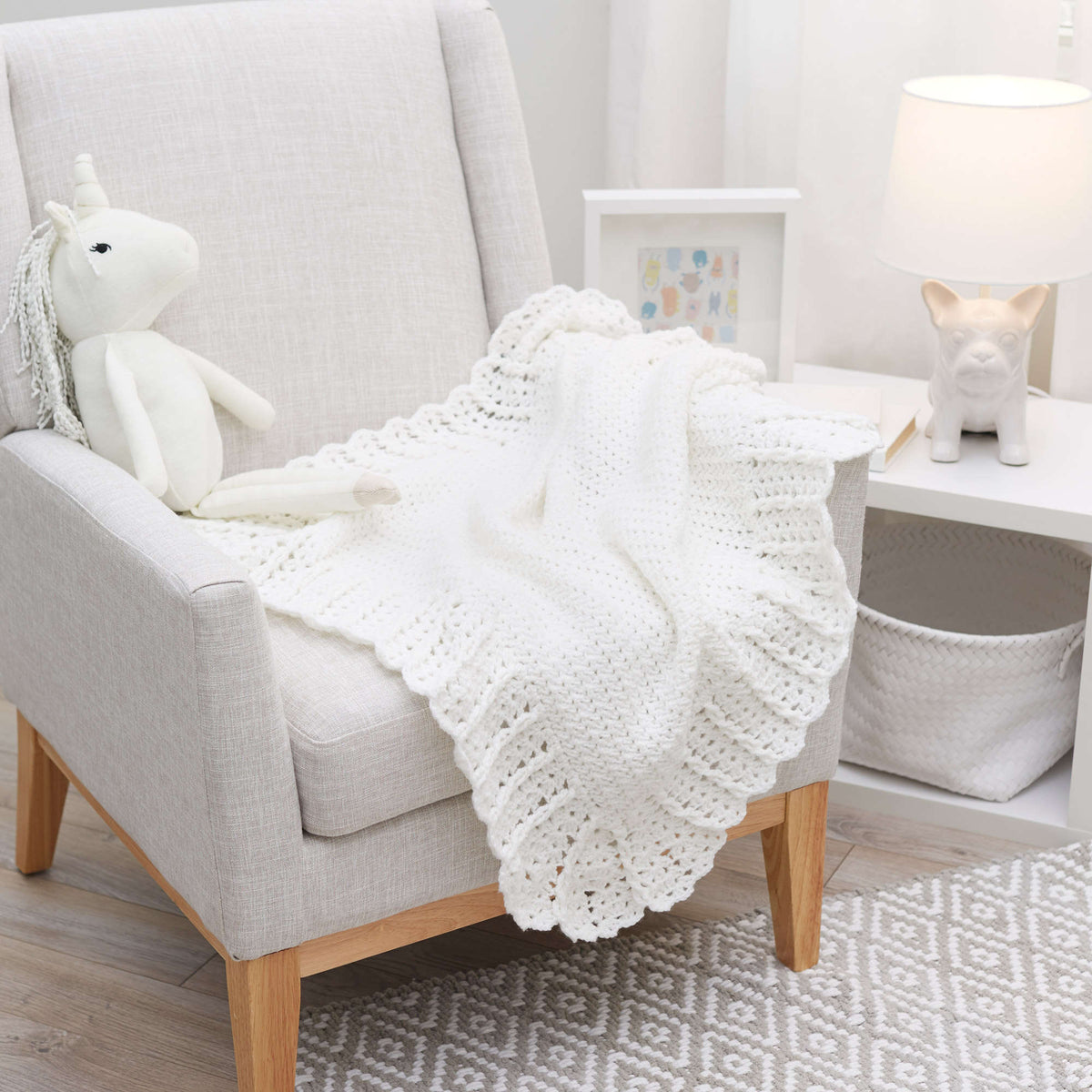 Crochet Blanket made in Red Heart Bunches of Hugs Yarn