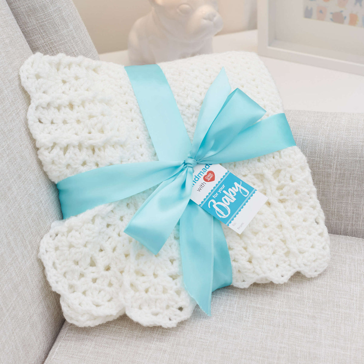 Crochet Blanket made in Red Heart Bunches of Hugs Yarn