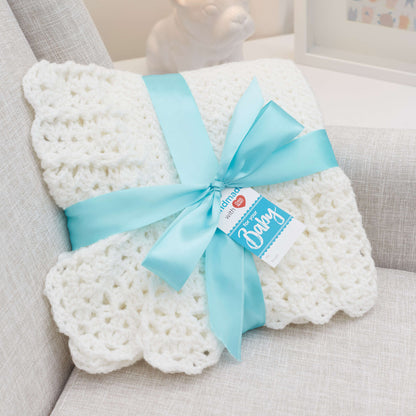 Red Heart Lace Baby Blanket Crochet Blanket made in Red Heart Bunches of Hugs Yarn