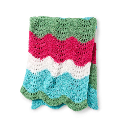 Red Heart Wavy Stripes Crochet Blanket Single Size