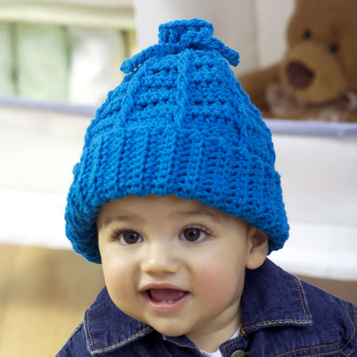 Crochet KidHat made in Red Heart Designer Sport Yarn