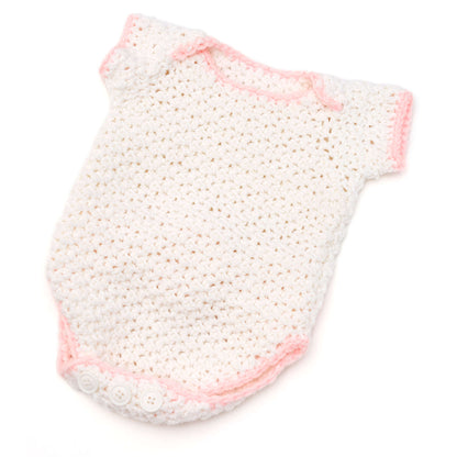 Red Heart Crochet Floral Onesie & Hat Crochet Hat made in Red Heart Baby Hugs Light Yarn