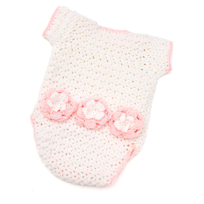 Red Heart Crochet Floral Onesie & Hat Crochet Hat made in Red Heart Baby Hugs Light Yarn