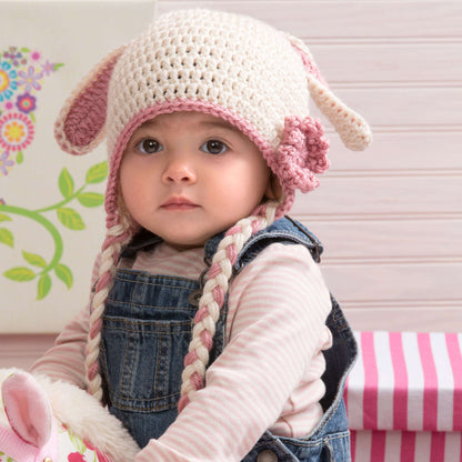 Red Heart Crochet Sweet Bunny Hat Crochet Hat made in Red Heart Soft Yarn