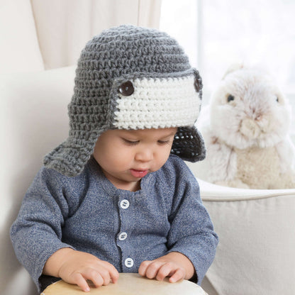 Red Heart Crochet Little Lindy's Aviator Hat Crochet Hat made in Red Heart Super Saver Yarn