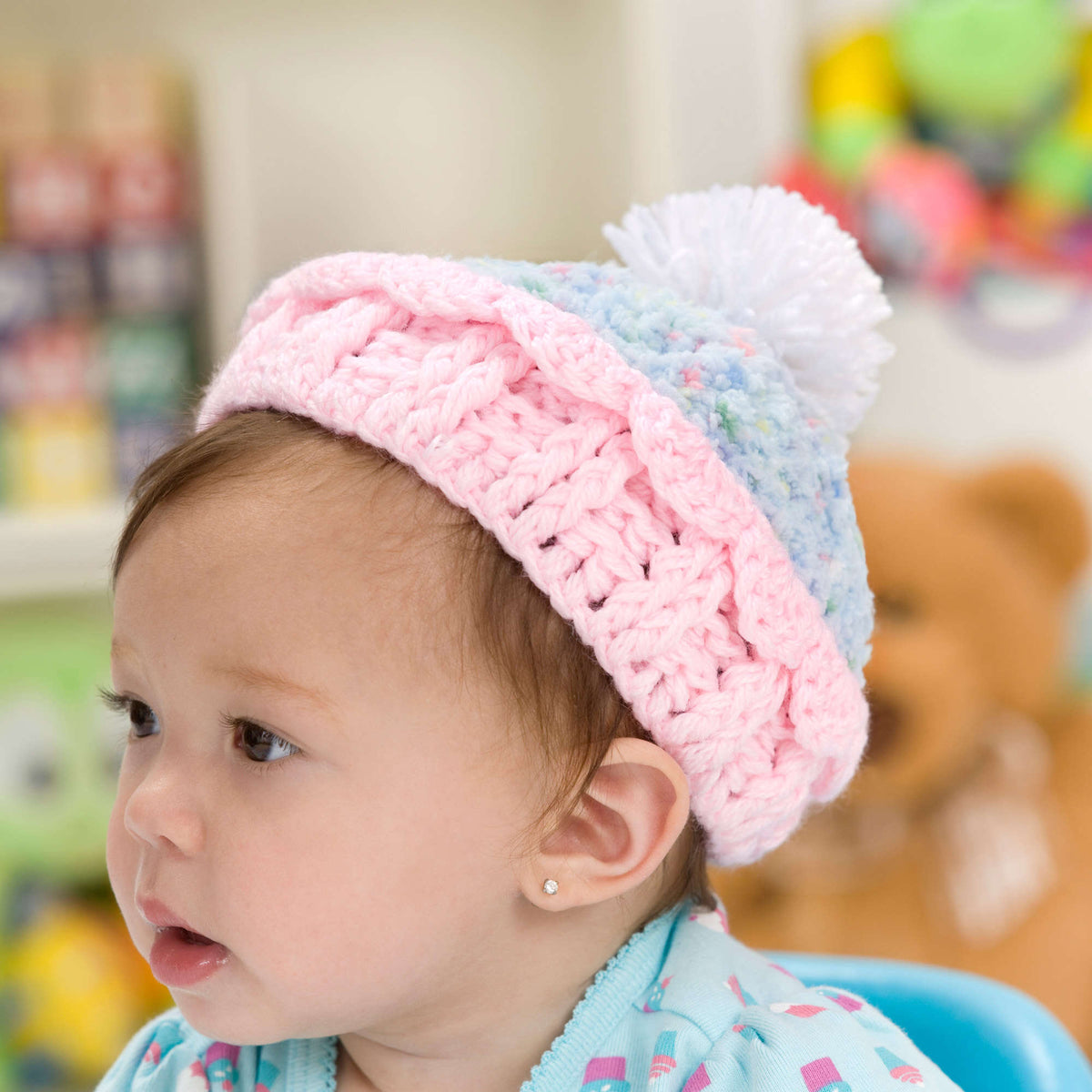 Crochet Hat made in Red Heart Buttercup Yarn
