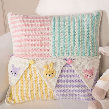 Red Heart Crochet Royal Welcome Baby Pillow Crochet Pillow made in Red Heart Anne Geddes Baby Yarn