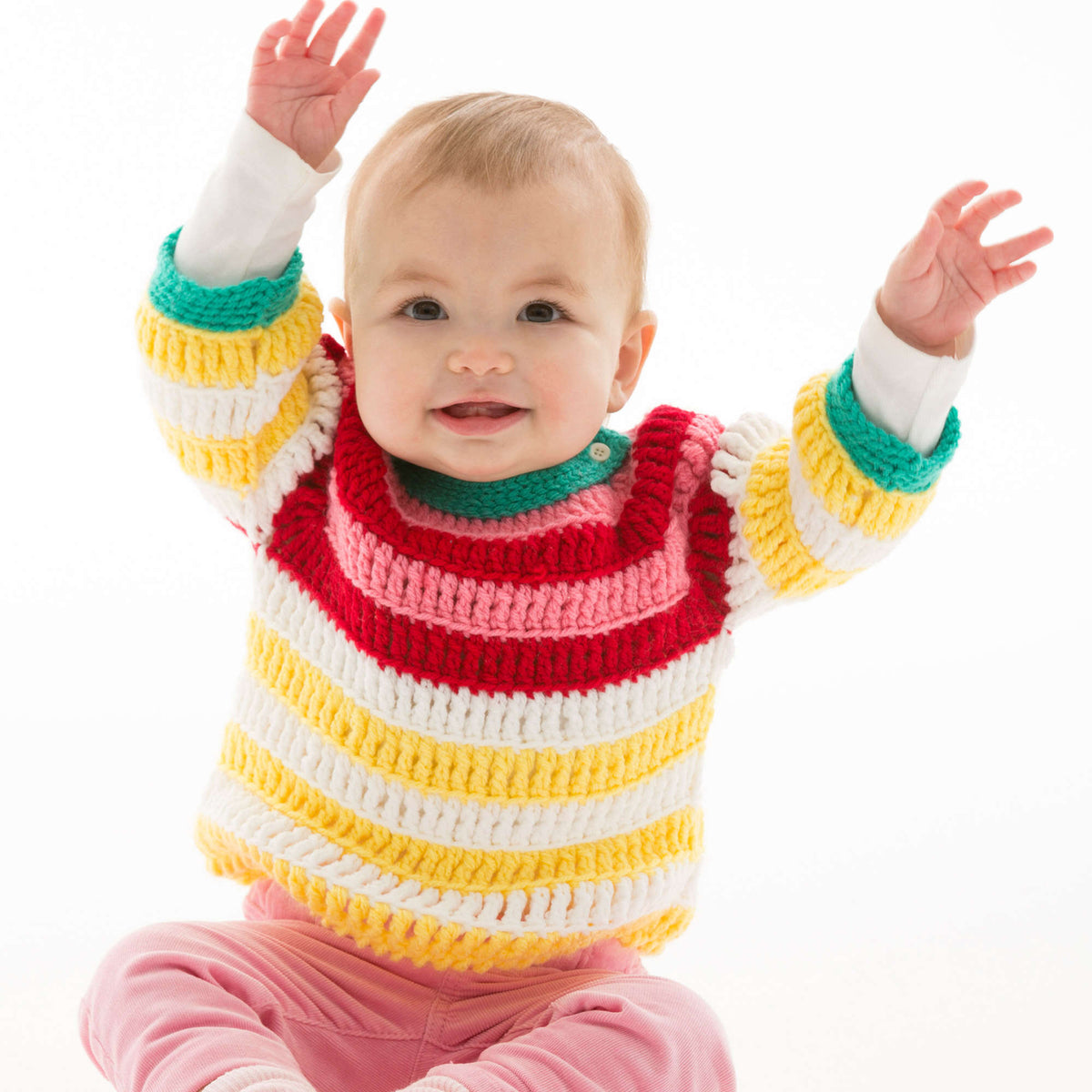 Crochet Pullover made in Red Heart Baby Hugs Medium Yarn