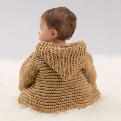 Red Heart Crochet Hooded Playful Cardi Crochet Cardigan made in Red Heart With Love Yarn