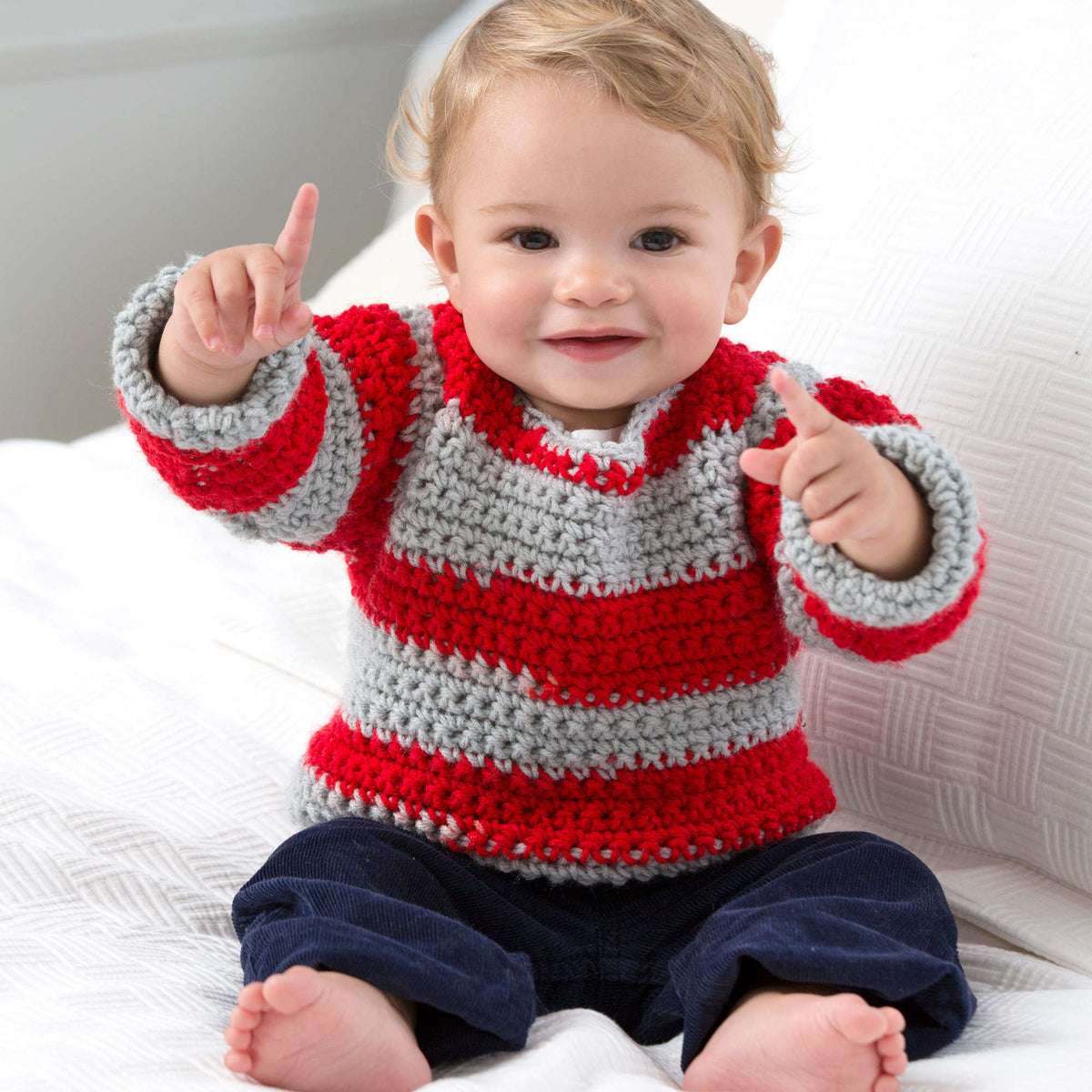 Crochet Sweater made in Red Heart Team Spirit Yarn
