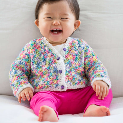 Red Heart Butterfly Days Baby Crochet Cardigan Crochet Cardigan made in Red Heart Baby Sheen Yarn