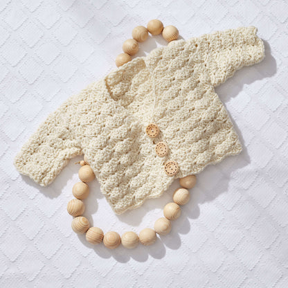 Red Heart Sweet Shell Crochet Cardigan Crochet Cardigan made in Red Heart Baby Hugs Medium Yarn