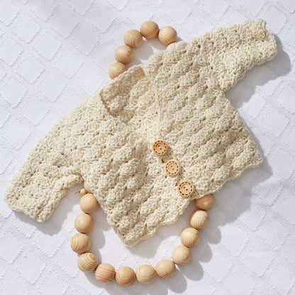 Red Heart Sweet Shell Crochet Cardigan Crochet Cardigan made in Red Heart Baby Hugs Medium Yarn