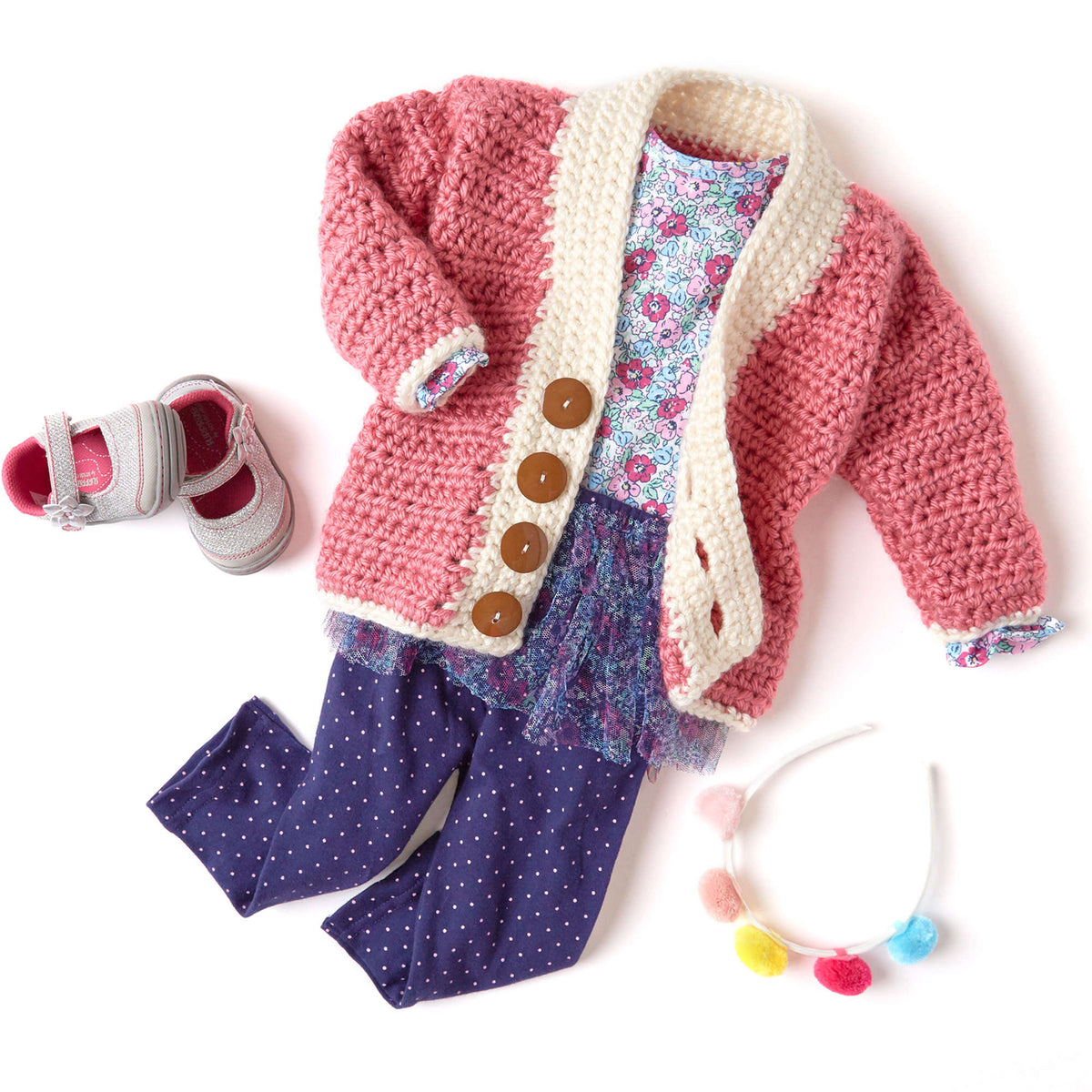 Crochet Cardigan made in Red Heart Soft Essentials Yarn