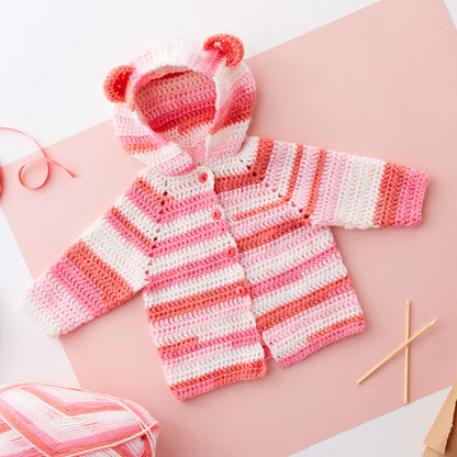 Red Heart Baby Bear Crochet Hoodie 12 mos.