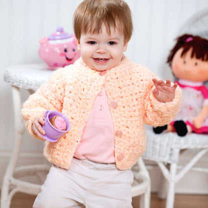 Red Heart Crochet Huggable Baby Jacket Crochet Jacket made in Red Heart Baby Clouds Yarn