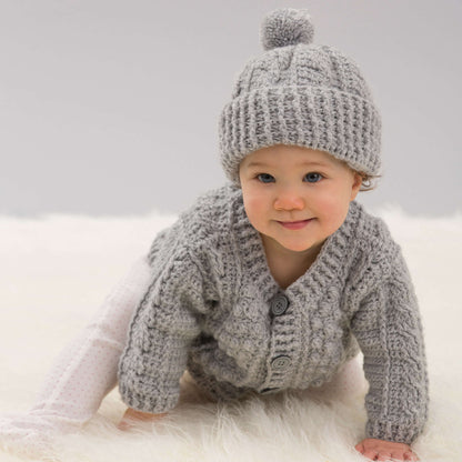 Red Heart Aran Stitch Crochet Cardigan & Hat Crochet Hat made in Red Heart Anne Geddes Baby Yarn