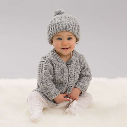 Red Heart Aran Stitch Crochet Cardigan & Hat Crochet Hat made in Red Heart Anne Geddes Baby Yarn