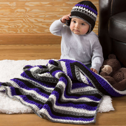 Red Heart Crochet Baby Dude Blanket & Hat Crochet Blanket made in Red Heart Super Saver Yarn