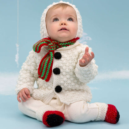 Red Heart Crochet Snowman Cutie Baby Set Crochet Set made in Red Heart Anne Geddes Baby Yarn
