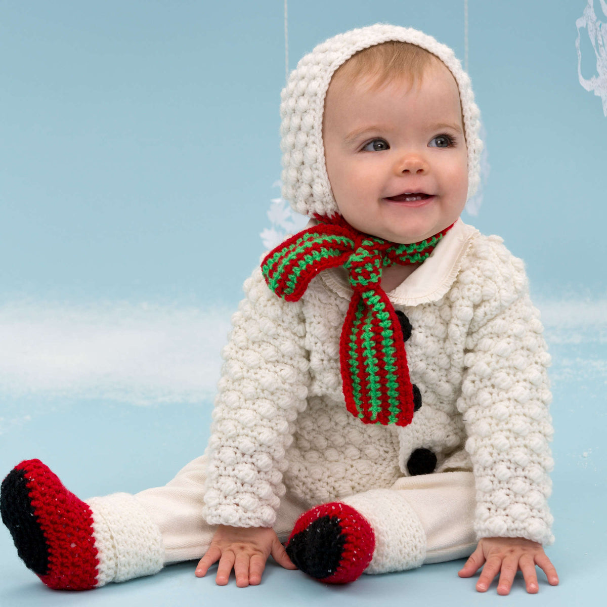 Crochet Set made in Red Heart Anne Geddes Baby Yarn